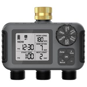 Programmateur d'arrosage automatique à 3 sorties pour jardin, système d'arrosage numérique - Neuf