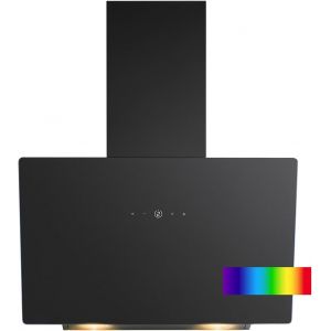 CHECARZHN--NO1-Hotte Inclinée À Led Noir Du7611-G, 60 Cm, Système De Ventilation Périphérique, Débit D'Air 578 M³/H, Commande Tactile Avec Écran Et Éclairage Ledblanc Chaud, Filtre À Graisse Lavable - Neuf