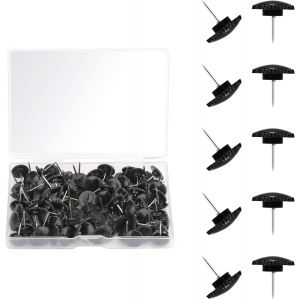 (Noir)¿200 Pièces 12 Mm Punaises, Petit Plastique Punaises Punaises Murale En Papier Avec Pointe En Acier Inoxydable Punaises Décoratives Pour Tableau En Liège Tableau D'affichage - Neuf