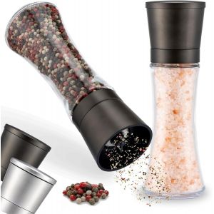 Moulin &Agrave; &Eacute;pices-Set De 2 Avec Broyeur C&eacute;ramique R&eacute;glable-Moulin &Agrave; Sel Et Poivre En Acier Inoxydable,Moulins &Agrave; Poivre - Neuf