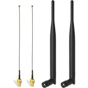 SUBZONAL-Antenne WiFi Bi-Bande 2.4GHz 5GHz 5.8GHz 6dBi RP-SMA Mâle, Câble 15cm de Prise Micro Coaxiale 0.3mm pour ESP32-CAM Intel PCIE Carte Réseau Caméra IP Sécurité Routeur WiFi Adaptateur USB - Neuf