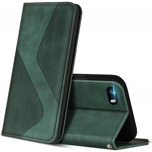 Trahoo-Coque Pour Iphone 5 / Iphone 5s, Premium Étui Housse En Cuir De Protection Avec [Emplacements Cartes] [Magnetique], Clapet Folio Portefeuille Pour Iphone 5 / Iphone 5s (Vert) - Neuf