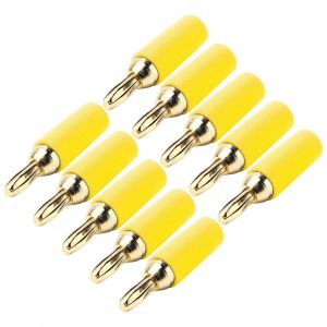 10Pcs Fiche Banane 2.5mm Laiton Plaqué Or Type De Soudure Type Mâle Connecteur Accessoire Kit Jaune - Neuf