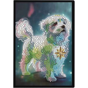 Carnet De Peinture Diamant Diy Chien A5 Blanc 12 Signes Du Zodiaque Diamant Painting Cahier De Note Journal Carnet De Croquis Livre Strass Artisanat Carnet Enfants &Eacute;tudiants Cadeau 50 Feuilles - Neuf