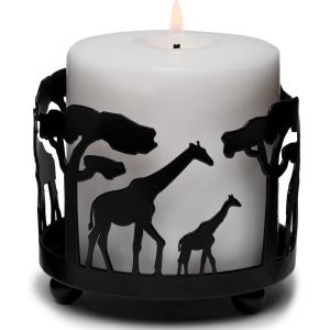 KALANKA-- Bougeoir Girafe pour décoration de Chambre | Bougeoirs Animaux de Safari pour Salon | Bougeoirs Noirs ¿ Bougeoir Pilier pour décoration d'intérieur, Salon (Motif Girafe) - Neuf