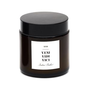 Bougie parfumée 12 h LATIN à la cire de paraffine modèle "Veni vidi vici" senteur ambre - Neuf