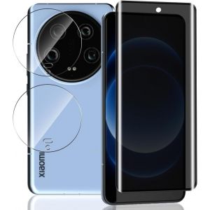 Verre Trempé Anti Espion pour Xiaomi 14 Ultra,[2 Pièces] Protecteur D'objectif Caméra et [1 Pièce] 9H Dureté Anti-Spy Protège Écran,Sans Bulles Protection Écran pour Xiaomi 14 Ultra - Neuf