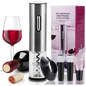 SUBZONAL-Tire Bouchon Électrique Rechargeable, Ouvre Bouteille Electrique avec Coupe-Capsule, Bouchon à Vin, Verseur, Idéal cadeau pour Amateurs de Vins - Neuf