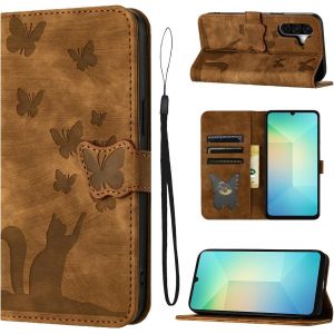 KAL-Coque Pour Samsung Galaxy A16 4G/A16 5G/A26 5G(6,7 Pouces) Housse De Protection Premium Portefeuille Protection Emplacements De Cartes Fonction Support Bureau Pour Galaxy A26/A16-Marron - Neuf