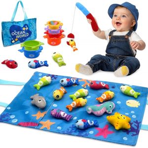 Jouet Bebe 1 an,Jeux Montessori P&ecirc;che a la Ligne pour Enfant 1 2 3 Ans Fille Gar&ccedil;on Jouet Bebe 6 12 18 Mois Cadeau pour B&eacute;b&eacute; 1 an Enfant 1 2 3 Ans - Neuf
