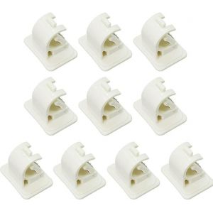 Lot de 10 crochets adhésifs pour tringle à rideaux, sans perçage, pour serviettes, rideaux, manteaux, blanc - Neuf