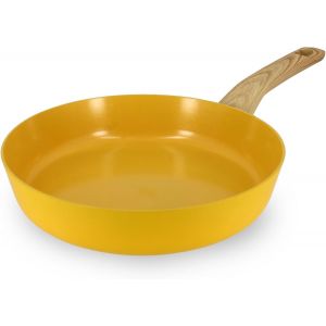 Kalanka-- Poêle 24cm Colorama Safran - En Aluminium - Revêtement Antiadhésif En Céramique - Tous Feux Dont Induction - Neuf