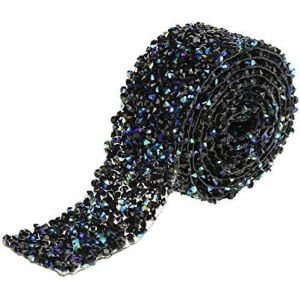 Kal-Ruban Acrylique Diamant Ruban Étincelant Wrap Maille Pour Gâteaux De Mariage Fournitures De Fête D'anniversaire Décorations Événements Projets D'artisanat 91 Cm (Noir Ab, - Neuf
