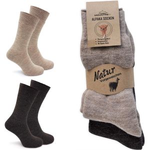 Uaa-® Lot De 2 Paires De Chaussettes En Laine D'alpaga Pour Homme Et Femme - Chaussettes D'hiver Chaudes - Chaussettes Thermiques - Fines - Chaussettes Douillettes - Neuf