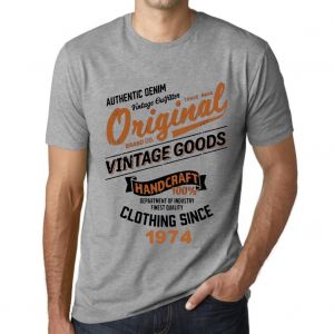 Homme Tee-Shirt Des Vêtements Vintage Originaux Depuis 1974 - Original Vintage Clothing Since 1974 - 50 Ans T-Shirt Graphique Idée Cadeau 50e Anniversaire Vintage Année 1974 Nouveauté - Neuf