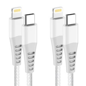 Lbgwp60-C&acirc;ble Usb C Vers Lightning 1m+2m[Certifi&eacute; Mfi], C&acirc;ble Iphone Usb C Cable Chargeur Iphone Rapide Nylon C&acirc;ble Lightning Usb C Fil Iphone Cordon Pour Iphone 14 Pro /14 Plus/13 Pro /12 /11/Xr/X/X - Neuf