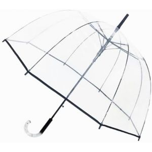 Jgd-Parapluie - Anti-Vent - 8 Baleines En Vrais Fibres - Transparent - Long Cloche - Extreme Solide - Neuf