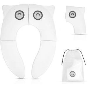Chenquansarl-B&eacute;b&eacute; R&eacute;ducteur De Toilette, Antid&eacute;rapant Si&egrave;ge Pliable De Toilette, Si&egrave;ge De Toilette De Voyage Pour Enfants, Apprendre &Agrave; Faire Sur Le Pot, Livr&eacute; Avec Sac De Rangement-Blanc - Neuf