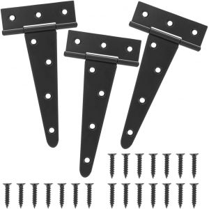 3 Pi&egrave;ces Charni&egrave;res en T avec Vis 150mm Charni&egrave;re Porte de Grange 6 pouces Charni&egrave;re de Portail de Jardin M&eacute;tallique Triangulaire Charni&egrave;re Pliantes Abris de Jardin Noir - Neuf