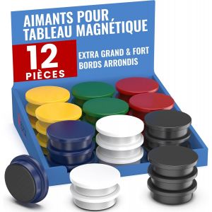 KALANKA-REORDA&reg; Aimants Puissants pour Tableau Magn&eacute;tique &iquest; Aimants pour Tableau Blanc, Tableau d'Affichage, R&eacute;frig&eacute;rateur & pour Rangement Bureau & Cuisine - Neuf