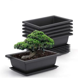 Lot De 6 Pots De Culture Pour Bonsa&iuml; De 23 Cm (9 Pouces), En Plastique, Pour Le Jardin, La Cour, Le Bureau, Le Salon, Le Balcon Et Plus Encore (Petit Format) - Neuf