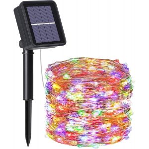Kal-Guirlande Lumineuse Solaire, Lumières De Jardin (120 Led 8 Modes) 12m / 39ft, Exterieur Étanche Lampe Solaire, Lumière Décorée Étanche Pour Noël, Mariage, Fête, Maison - Neuf