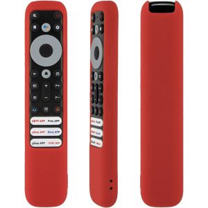 Étui de Protection en Silicone pour TCL Intelligent Télécommande de Voix RC902V FMR5 RC902V FMR1 RC902V FAR1, Antichoc, Lavable, Non-Slip, Agréable pour la Peau (Rouge) - Neuf