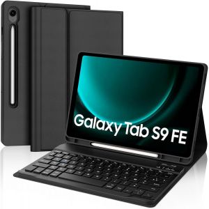 Clavier Pour Samsung Galaxy Tab S10 Fe 2025/S9 Fe 10.9""/S9 11"" 2023, Étui Clavier Pour Samsung Tab S9 Fe 2023 Bluetooth Magnétique Détachable Français Azerty Layout, Noir - Neuf