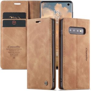 Maa-Coque Samsung Galaxy S10 4g Housse [Pas Pour 5g] Antichoc En Cuir Pu Premium Fentes Cartes Cartes Etui Pochette Portefeuille Avec Fonction Support Case Rabat Pour Samsung Galaxy S10 4g - Brun - Neuf