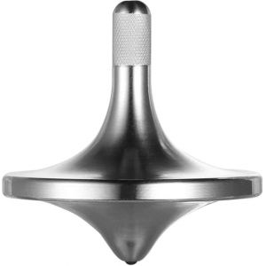 Toupie en acier inoxydable,haut de gamme exquis parfait équilibre bien fait bureau en métal Edc petit jouet Fidget (argent,petit diamètre 24mm) - Neuf