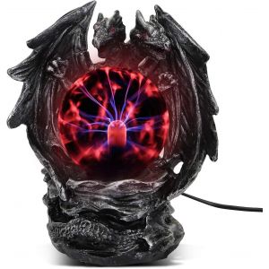 Lampe Boule De Plasma Sensible Au Toucher,Boule De Cristal De Couleur Rouge Électrostatique Magique De Fête (Dragon Maléfique) - Neuf