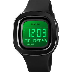 Unisexe Sport Montre Outdoor Militaire Led Digitale Alarme Chronomètre Montres Bracelet 50m Etanche Plastique Er Caoutchouc Double Temps - Neuf