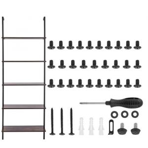 &Eacute;tag&egrave;re Carr&eacute;e Industrielle-Duoku-5 Niveaux 24 X 11,8 Po-Montage Mural-Bois Rustique-Rangement-Cuisine, Salle De Bain, Salon-Noir - Neuf