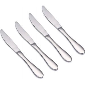 4 Pièces Couverts pour Enfants, Inox Couteaux de Table Couteau a Pain a Steak pour Enfants,17,3 cm - Neuf