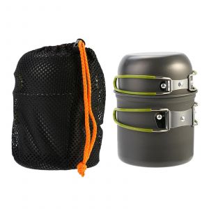 Ensemble De Pots Compacts En Alliage D'aluminium Poign&eacute;e Pliable Avec Sac De Rangement Pour La Survie En Camping En Plein Air - Neuf