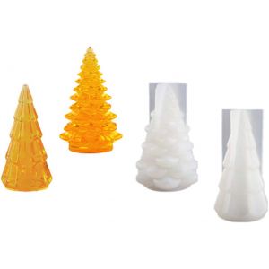 2 Moules En R&eacute;sine Resin Cone Mold Moulle Silicone Arbre De No&euml;l &Eacute;poxy Bricolage Bougeoirs Nuit Lumi&egrave;re Support Cristal Bijoux Artisanat (Petit Moule En R&eacute;sine) - Neuf