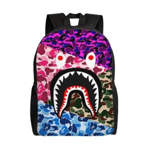 Sac à dos Bape camouflage requin, sac à dos décontracté, cartable d'étudiant, cartable léger, XTYD4563 - Neuf