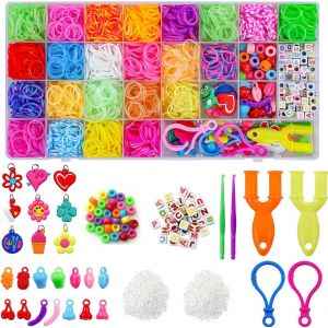 Eryi-1500pcs Bricolage Enfant Elastique Bracelet Kit, Jouet Fille 5-12 Ans, Perles Bracelet Kit Fabrication Creation, Idee Cadeau Ado Fille Anniversaire - Neuf