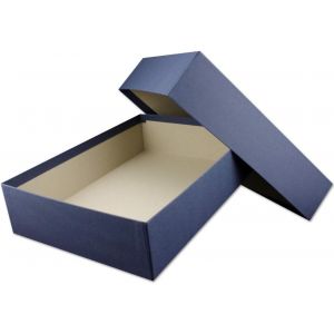 1x Boîte De Rangement Et De Cadeau De Qualité Supérieure Format A4 Gris/Bleu 302 X 213 X 70 Mm - Neuf
