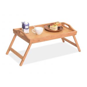 Plateau De Lit Pliable En Bois Pour Petit-D&eacute;jeuner, Ordinateur Portable Et Collations - Neuf