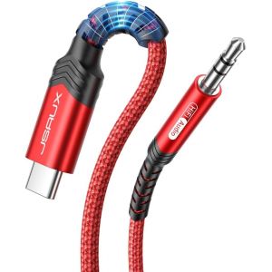 THEF-Câble USB C vers 3,5mm Jack, Type C vers 3.5mm Mâle Adaptateur Jack Stéréo Voiture auxiliaire Compatible avec iPhone 16 Pro Max/15 Pro Max Plus, Galaxy S24 S23 S22 Ultra, iPad Pro, Huawei P40 - Neuf