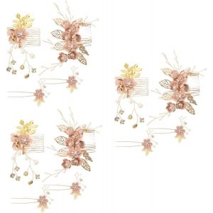 Kal-Ensemble De 12 Accessoires Pour Cheveux De Mariée Peignes Et Fleurs En Strass Accessoires Pour Robe De Mariée Pour Femmes - Neuf