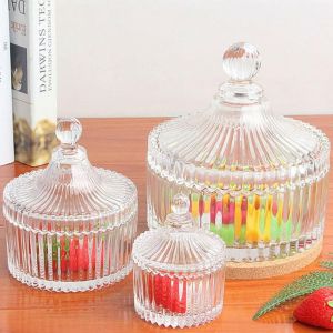 Bocal &Agrave; Bonbons En Verre Cristal Transparent, Couvercle Unique, Polyvalent, S/M/L, Classique - Neuf