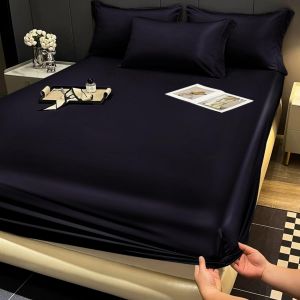 Drap Housse 160x200cm Satin Rose Microfibre Drap De Lit Respirant Soyeux Brillant Housse De Matelas Hypoallergénique Sans Repassage Ourlet Élastique Solide Convient Aux Matelas À Moins De 30 - Neuf