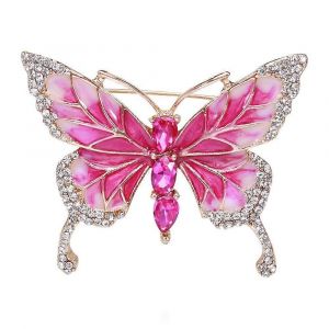 Papillon Rose Broches Et De Cristal De Papillon Jeu De Broches Pour Les Robes Et Les Vestes, &Eacute;l&eacute;gant Accessoires De D&eacute;coration - Neuf