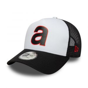 Casquette 9forty E-Frame Trucker Aprilia Blanche Logo Noir - Neuf