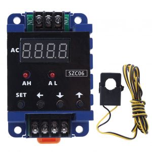 XYONG Amperemetre numerique SZC06 DC8-35 V CA 0,3-50 A Plage de mesure Limite superieure/inferieure Alarme Retard Relais Detection - Neuf