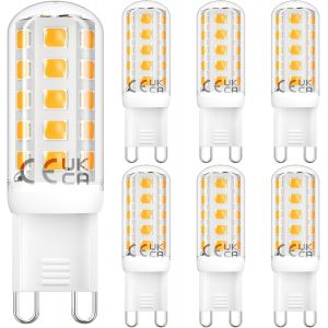 Dimmable Ampoule G9 Led,Blanc Chaud 2700k,2,6w Remplacement Des Ampoules Halogènes 30w,260lm,Lampe G9 230v,Parfait Pour Salle De Bain,Lustre,Lot De 6 - Neuf