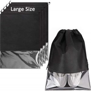 Lot de 4 grands sacs de voyage pour chaussures, étanches à la poussière et à l'eau, avec fenêtre transparente, pour le sport et les voyages. - Neuf