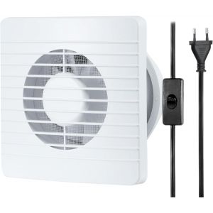100mm VMC Salle de Bain,VMC Extracteur,Extracteur d'Air avec Interrupteur,1m UE Prise pour Salle de Bain,Cuisine,Bureau,WC (Ventilateur grilles avec commutateur).[I264] - Neuf